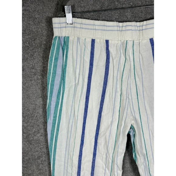 Ellen Tracy Linen Rayon Striped Pull On Pants Womens Size XL Pockets - Picture 12 of 16